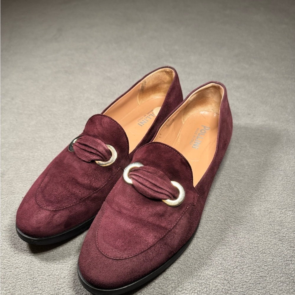 Pollini Purple Burgundy Loafers, Made in Italy - Picture 10 of 13